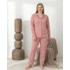 Boyraz 0501 Kadın Süet Battal Uzun Kol Pijama Takımı