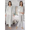 Effortt 2424 Uzun Dantel Sabahlıklı Lohusa Pijama