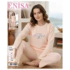 Enisa 11419 Kadın Raporlu Uzun Kol Pijama Takımı