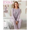 Enisa 11485 Kadın Raporlu Uzun Kol Pijama Takımı