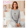 Enisa 11499 Kadın Raporlu Uzun Kol Pijama Takımı