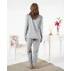 Estiva 25360 Gömlek Yaka Çizgili Kadife Pijama Takımı