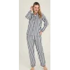Freshness 4007 Kadın Uzun Kol Çizgili Gaffuriye Pijama Takımı