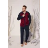 Kocabey 8025 Erkek  V Yaka Boydan Düğmeli Pijama Takımı