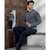 Lindros 04036 Erkek Raporlu Uzun Kol Pijama Takımı