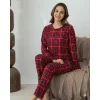 Lindros 0676 Kadın Süet Uzun Kol Pijama Takımı