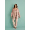 Mihra 13402 Kadın Kadife 3Lü Pijama Takımı