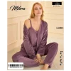 Mihra 13402 Kadın Kadife 3Lü Pijama Takımı