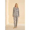 Mihra 19103 Kadın Düğmeli Uzun Kol Pijama Takımı