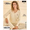 Mihra 90759 Kadın V Yaka Uzun Kol Pijama Takımı