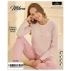 Mihra 90780 Kadın Yarı Patlı Uzun Kol Pijama Takımı