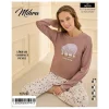 Mihra 90781 Kadın Ayıcıklı Uzun Kol Pijama Takımı