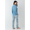 Pierre Cardin 9075-S Kadın Uzun Kol Pijama Takım