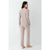 Pierre Cardin 9097-X Kadın Battal Uzun Kol Pijama Takım