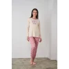 PJS 24503 Bayan Yazı Detaylı Pijama Takımı