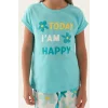 Roly Poly 3394-2 Kız Çocuk Çiçekli Kısa Kol Pijama Takım