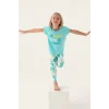 Roly Poly 3394-2 Kız Çocuk Çiçekli Kısa Kol Pijama Takım