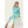 Roly Poly 3394-2 Kız Çocuk Çiçekli Kısa Kol Pijama Takım