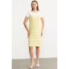 Sementa 77482 Düğme Detaylı Çizgili Penye Elbise