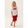 US Polo 1831-G Kız Çocuk Kalpli Şort Takım