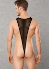Doreanse 3014 Erkek Polyamid Siyah Transparan Fantezi Bodysuit