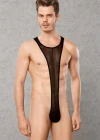 Doreanse 3014 Erkek Polyamid Siyah Transparan Fantezi Bodysuit