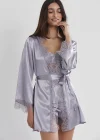 Pierre Cardin 2490 Bayan Sabahlıklı Saten Şort Takım