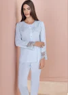 Espuar 757 Penye 3lü Sabahlık Pijama Takımı