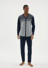 Kocabey Dm-26104 V Yaka Boydan Düğmeli Pijama Takımı