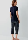 Pierre Cardin PC9207-S Kadın Kapri Kısa Kol Pijama Takımı