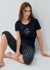 Pierre Cardin PC9207-S Kadın Kapri Kısa Kol Pijama Takımı