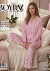 Boyraz ML-01518 Kadın Uzun Kol Boydan Düğmeli Pijama Takımı