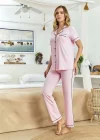 Aqua 25526-K Kadın Kısa Kol Önü Düğmeli Pijama Takım