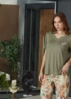 Aqua 26592 Kadın Desenli Kapri Takım