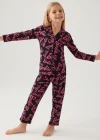 Barbie 1767-3 Kız Çocuk Gömlek Pijama Takımı