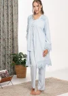 Bone 6109 Dantel Detaylı Sabahlıklı Lohusa Pijama Takımı
