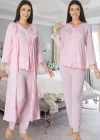 Effortt 2424 Uzun Dantel Sabahlıklı Lohusa Pijama