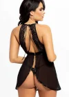 For Dreams 9107 Dantel Bağcıklı Ince Askılı Transparan Gecelik