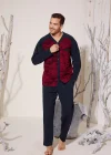 Kocabey 8025 Erkek  V Yaka Boydan Düğmeli Pijama Takımı