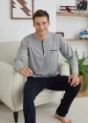 Kocabey 9111 Battal Erkek Midi Yaka Pijama Takımı