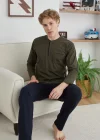 Kocabey 9111 Battal Erkek Midi Yaka Pijama Takımı