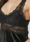 Pierre Cardin 4045 Kadife Saten Dantelli Gecelik ve Sabahlık Takımı