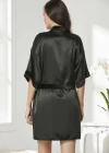 Pierre Cardin 4045 Kadife Saten Dantelli Gecelik ve Sabahlık Takımı