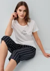 Pierre Cardin PC9207-S Kadın Kapri Kısa Kol Pijama Takımı