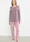 Sementa 76413 Rahat Kalıp Leopar Kombinli Pijama Takım
