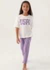 US Polo 1818-G Kız Çocuk Pijama Takım