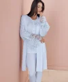 Espuar 757 Penye 3lü Sabahlık Pijama Takımı