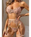 For Dreams 8415 Seksi Çiçekli Tasarım Jartiyer Takım