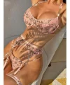 For Dreams 8415 Seksi Çiçekli Tasarım Jartiyer Takım