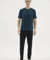 Kocabey KKT-26153 Erkek Midi Yaka Pijama Takımı